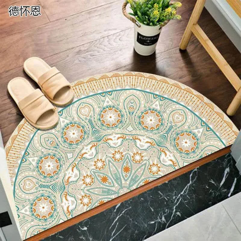 Bohemian Anti Slip Semi-circular Doormat -