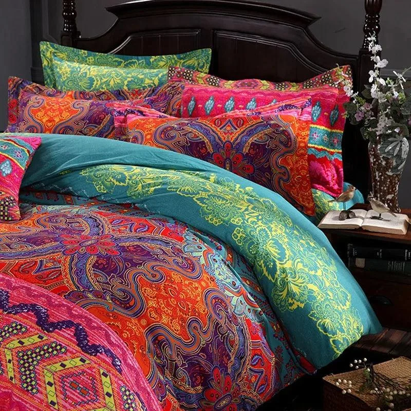 Bohemian Bliss: 3D Mandala Bedding Set for Winter Elegance -