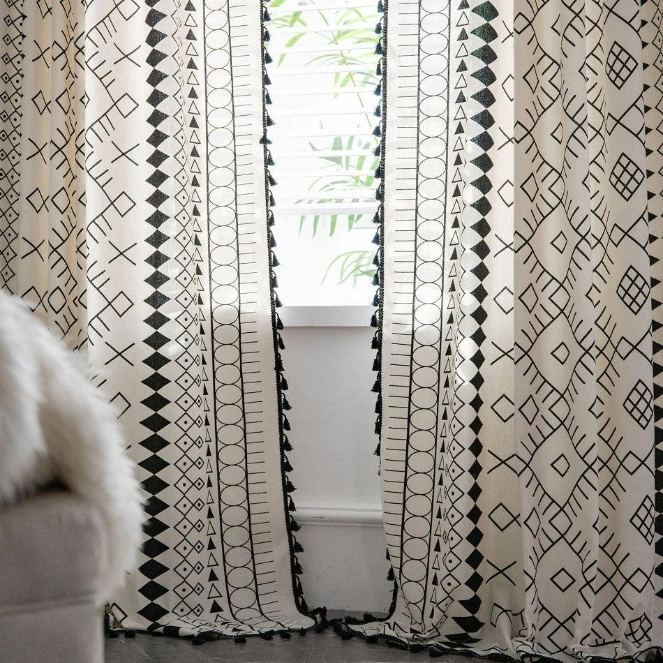 Bohemian Cotton Linen Window Curtain -  - #tag1#