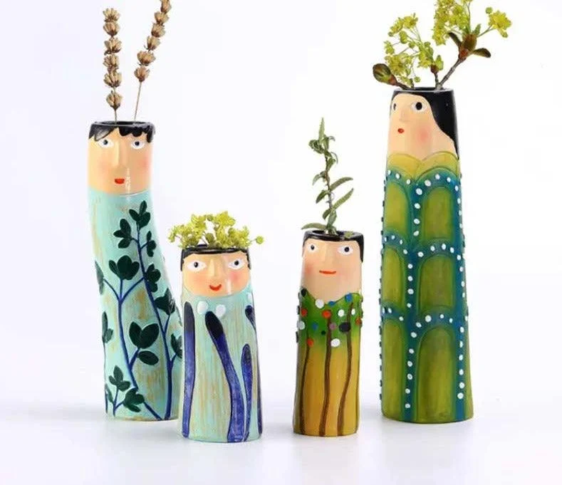 Bohemian Crazy Family Face Vase -