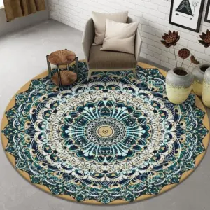 Bohemian European Persian Round Rugs Living Room Carpet Decoration