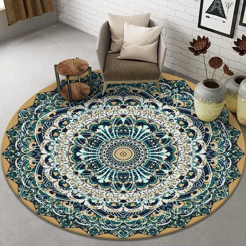 Bohemian European Persian Round Rugs Living Room Carpet Decoration -