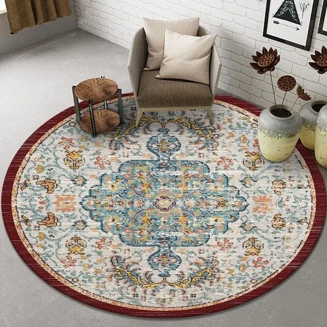 Bohemian European Persian Round Rugs Living Room Carpet Decoration -