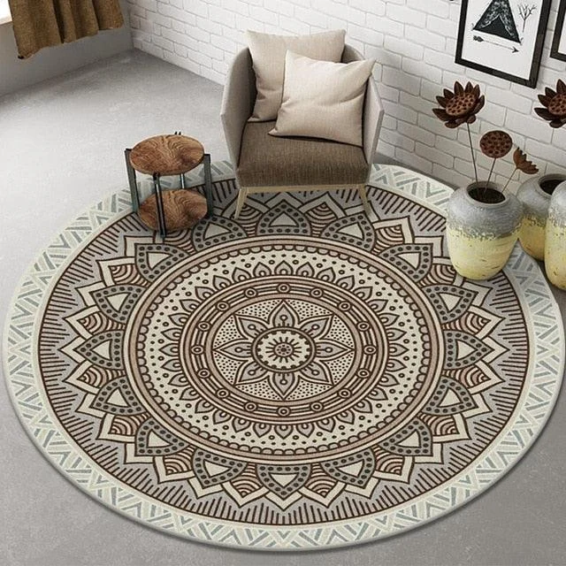 Bohemian European Persian Round Rugs Living Room Carpet Decoration -