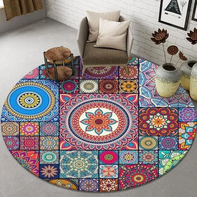 Bohemian European Persian Round Rugs Living Room Carpet Decoration -