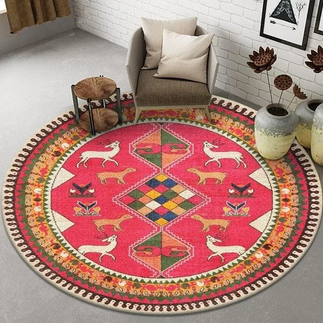 Bohemian European Persian Round Rugs Living Room Carpet Decoration -