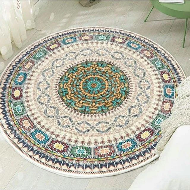 Bohemian European Persian Round Rugs Living Room Carpet Decoration -