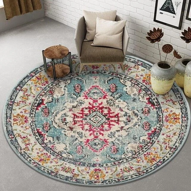 Bohemian European Persian Round Rugs Living Room Carpet Decoration -