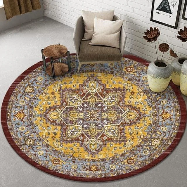 Bohemian European Persian Round Rugs Living Room Carpet Decoration -