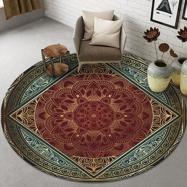 Bohemian European Persian Round Rugs Living Room Carpet Decoration -