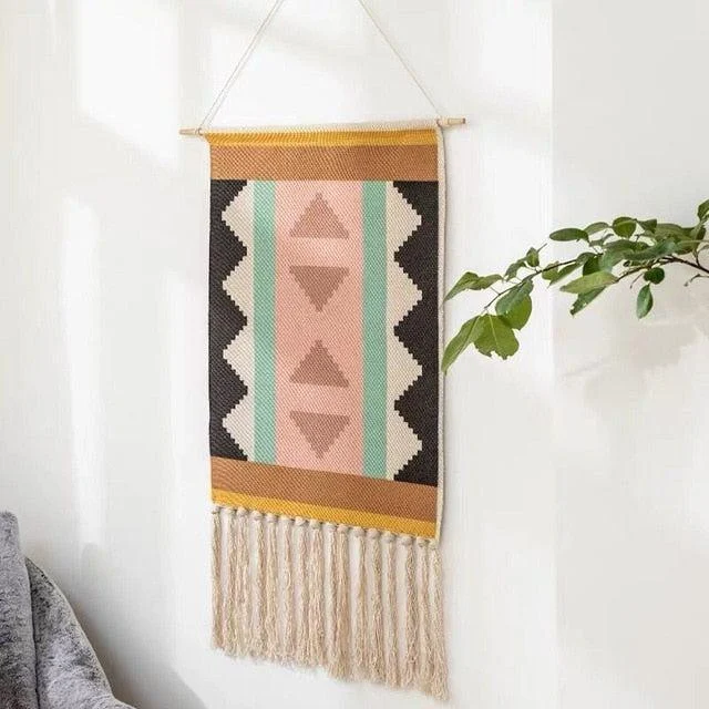 Bohemian Geometric Tufted Wall Tapestry -  - #tag1#