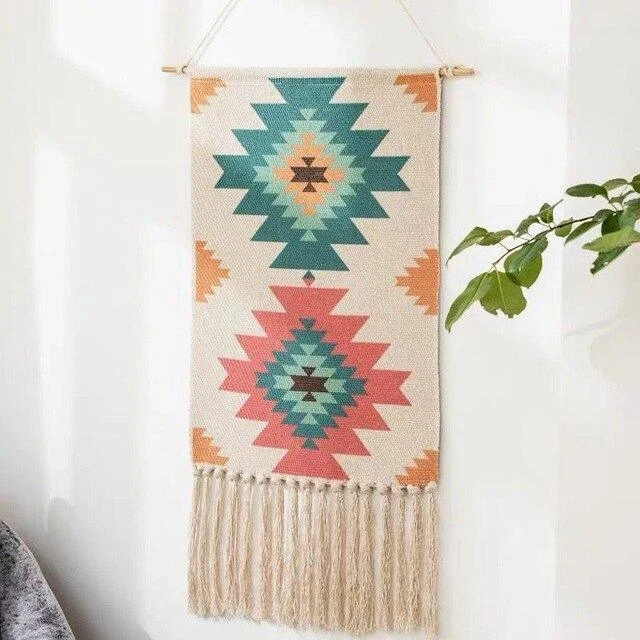 Bohemian Geometric Tufted Wall Tapestry -  - #tag1#