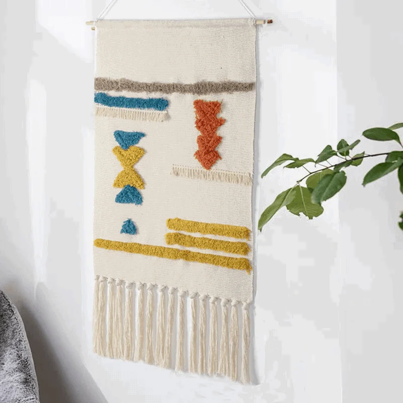 Bohemian Geometric Tufted Wall Tapestry -  - #tag1#