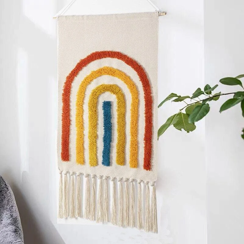 Bohemian Geometric Tufted Wall Tapestry -  - #tag1#