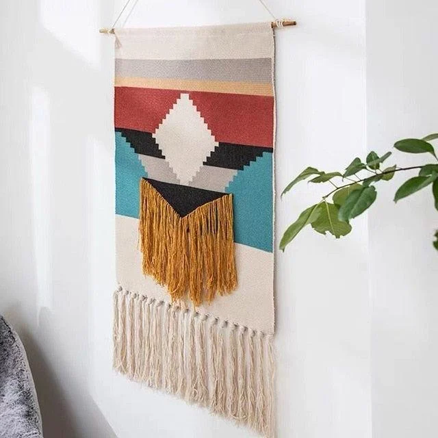 Bohemian Geometric Tufted Wall Tapestry -  - #tag1#
