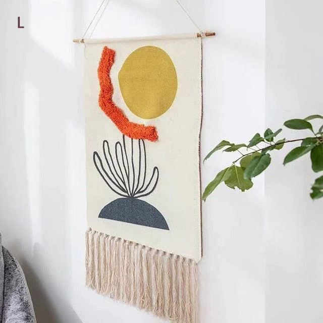 Bohemian Geometric Tufted Wall Tapestry -  - #tag1#