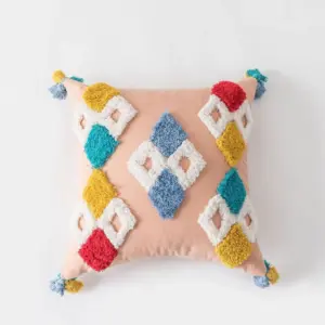 Bohemian Geometry Tufted Pillow