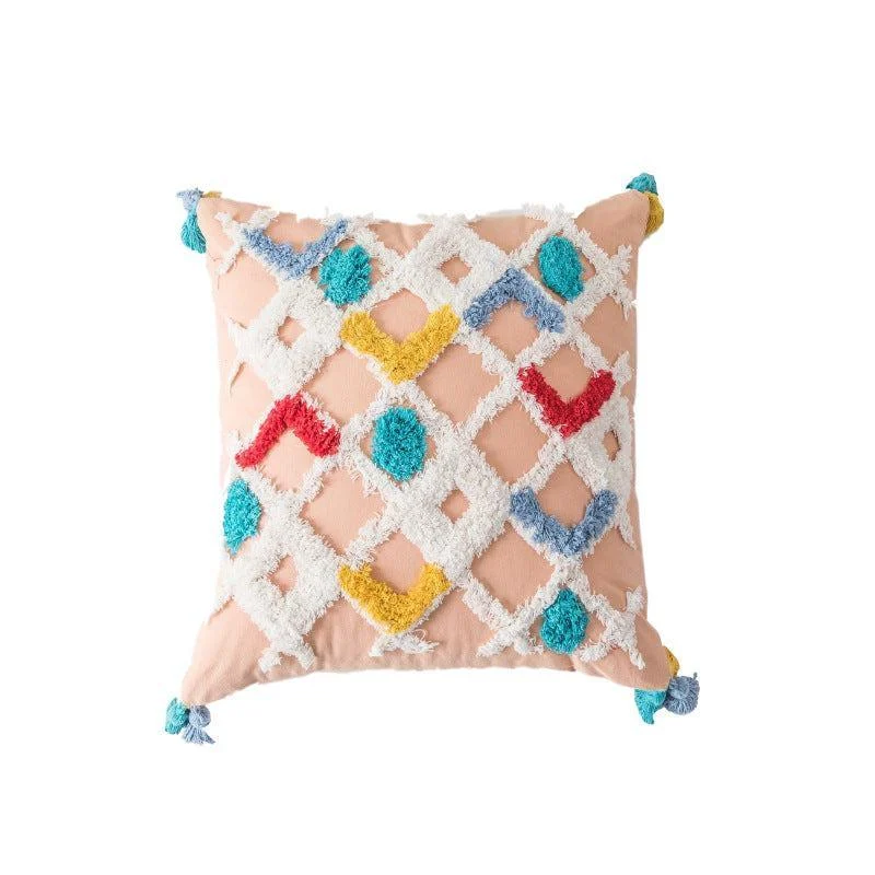 Bohemian Geometry Tufted Pillow -  - #tag1#