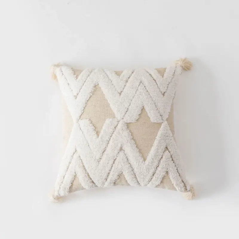 Bohemian Geometry Tufted Pillow tag1