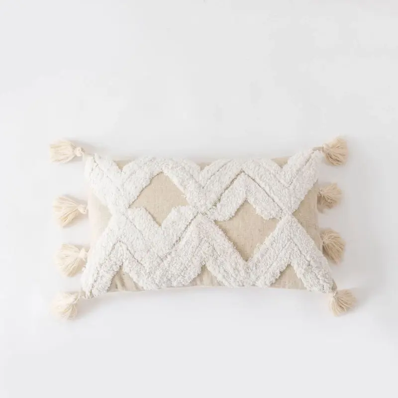 Bohemian Geometry Tufted Pillow tag1