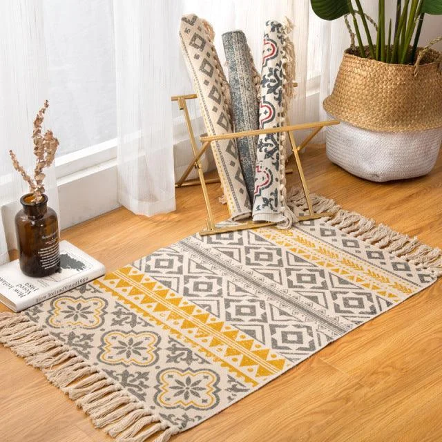 Bohemian Handwoven Floor Mat -  - #tag1#