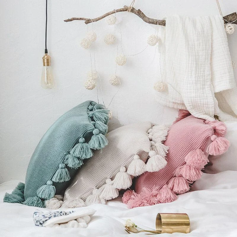 Bohemian Knitted Pastel Color Pillowcase -  - #tag1#