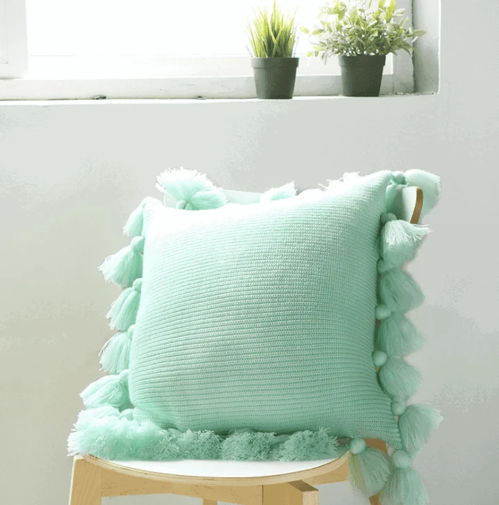Bohemian Knitted Pastel Color Pillowcase -  - #tag1#