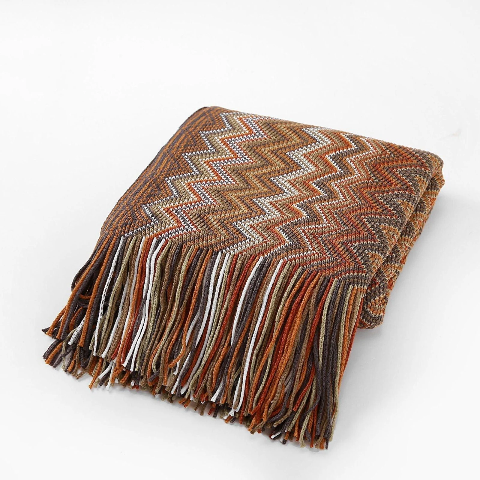 Bohemian Knitted Striped Blanket -