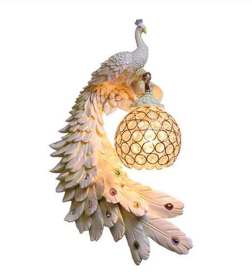 Bohemian Peacock Luxury LED Crystal Wall Sconce Lamp -  - #tag1#