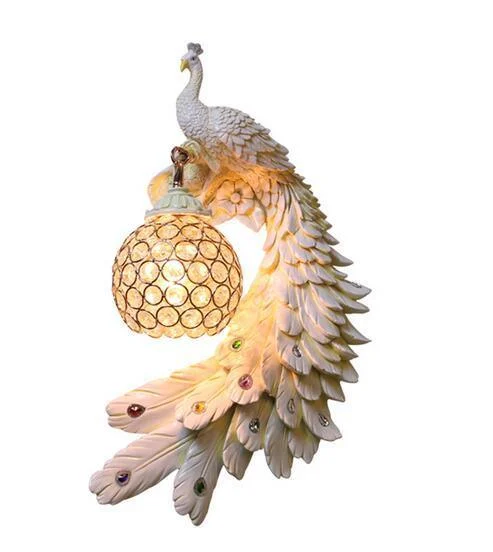 Bohemian Peacock Luxury LED Crystal Wall Sconce Lamp -  - #tag1#