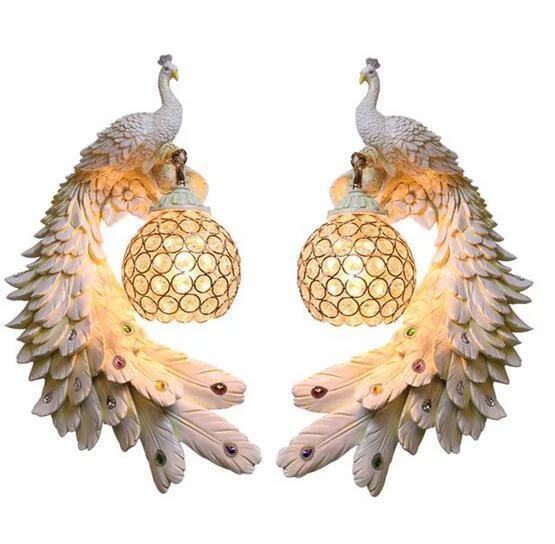 Bohemian Peacock Luxury LED Crystal Wall Sconce Lamp -  - #tag1#
