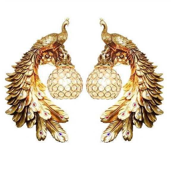 Bohemian Peacock Luxury LED Crystal Wall Sconce Lamp -  - #tag1#