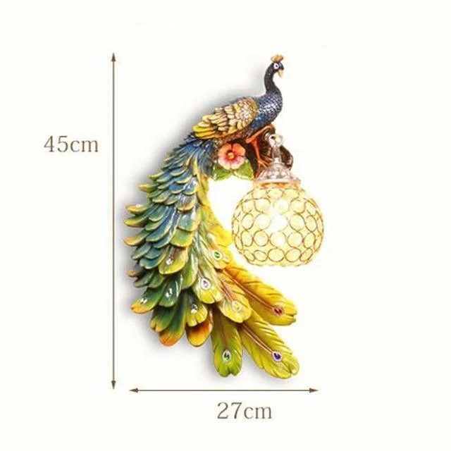 Bohemian Peacock Luxury LED Crystal Wall Sconce Lamp -  - #tag1#