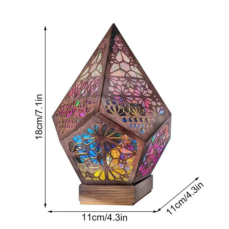 Bohemian Polar Star Wooden Floor Lamp, LED Colorful Star Projector -  - #tag1#