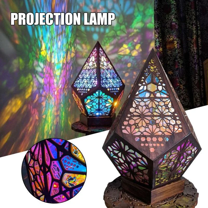 Bohemian Starry Sky Wooden Table Lamp -  - #tag1#