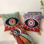 Bohemian Style Devil s Eye Tufted Cushion Cover tag1