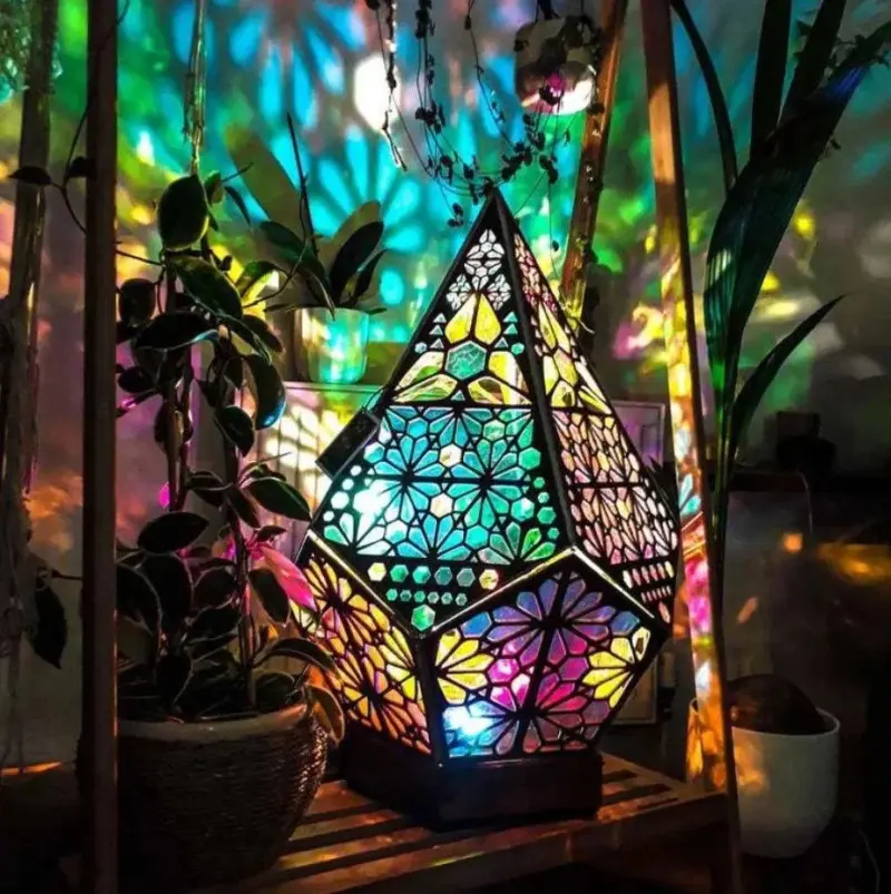 Bohemian Style Wooden LED Projection Lamp tag1