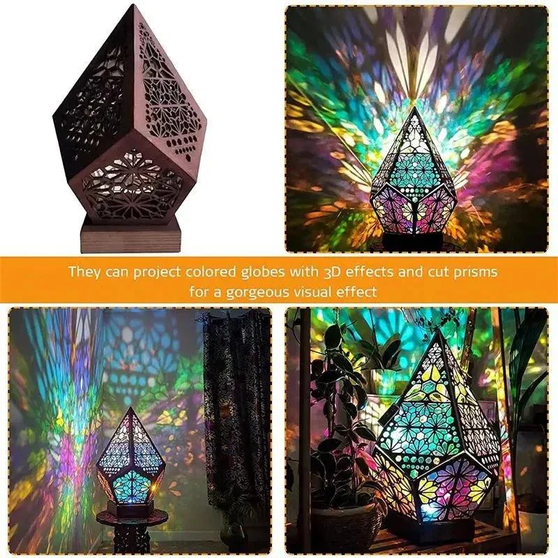 Bohemian Style Wooden LED Projection Lamp -  - #tag1#