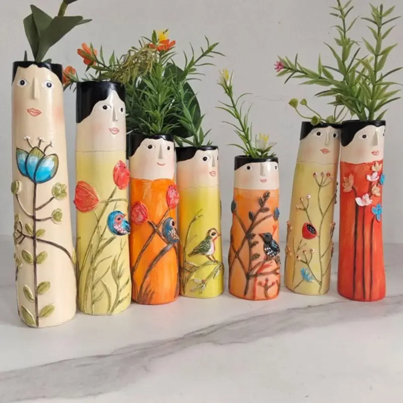 Bohemian style family vases
