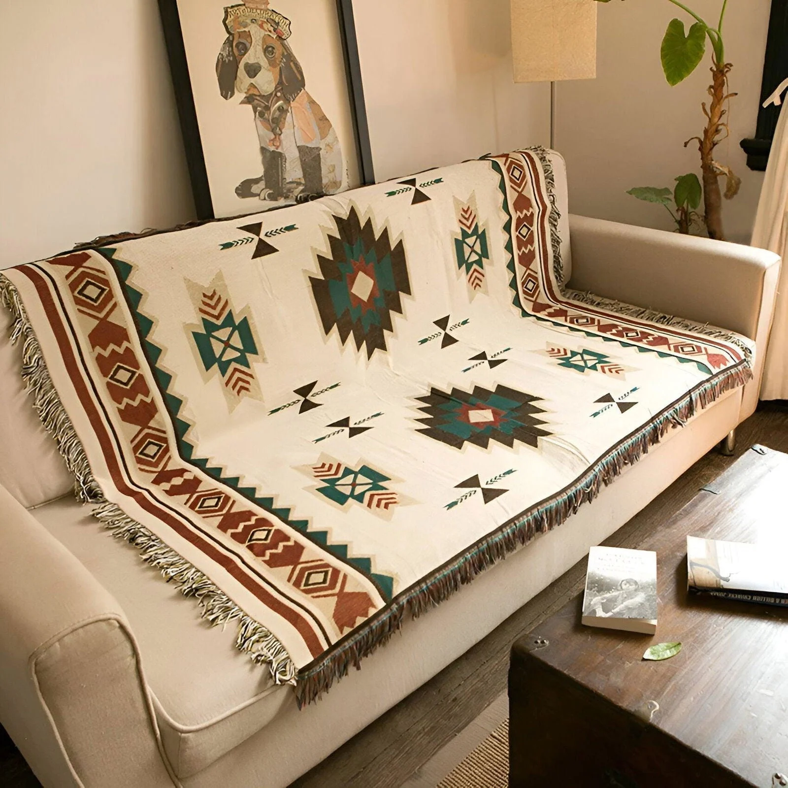 BohoFab Blanket - Luxury Boho Blanket Throw - Geometric Ethnic Tassel Tapestry Blanket -  - #tag1#