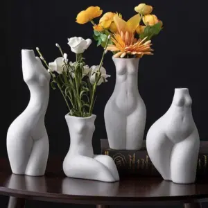 Boho Ceramic Female Body Vase - 