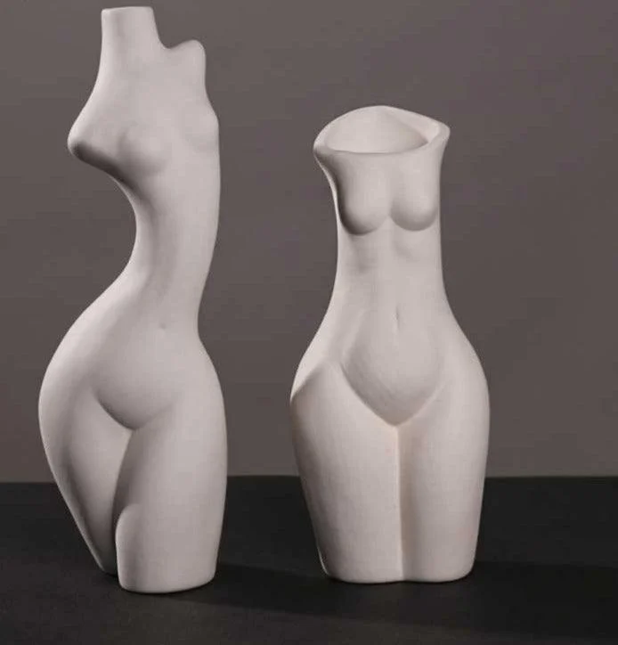 Boho Ceramic Female Body Vase -