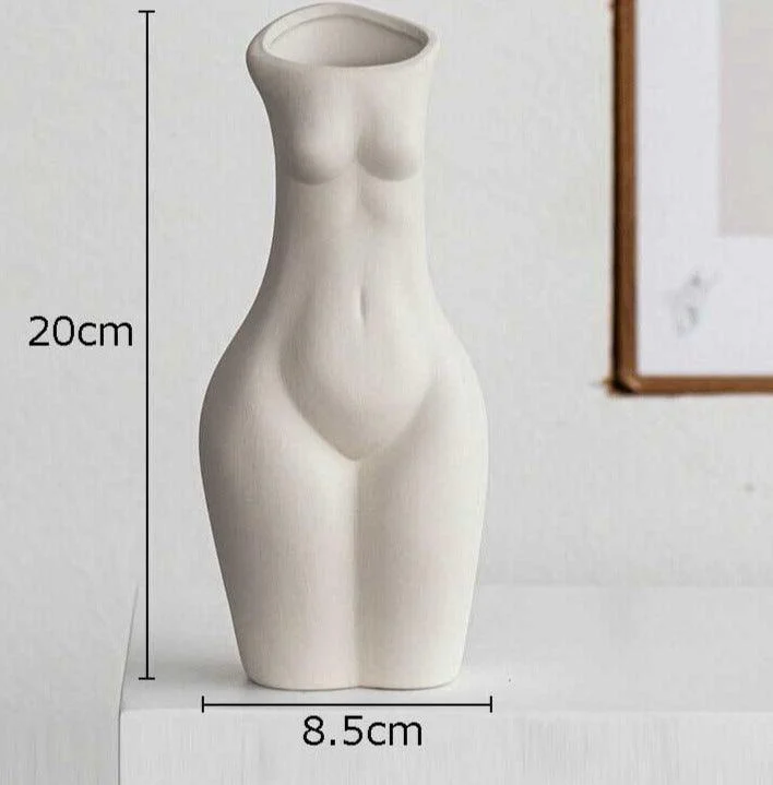 Boho Ceramic Female Body Vase -