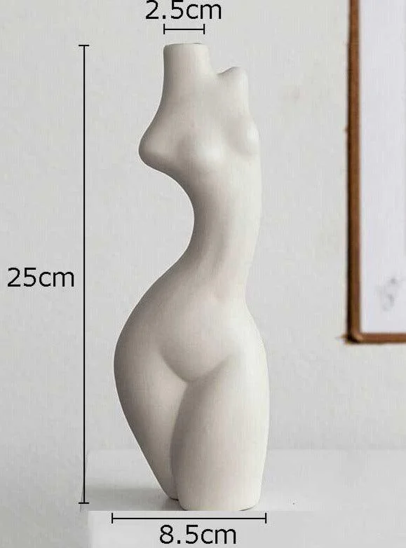 Boho Ceramic Female Body Vase -