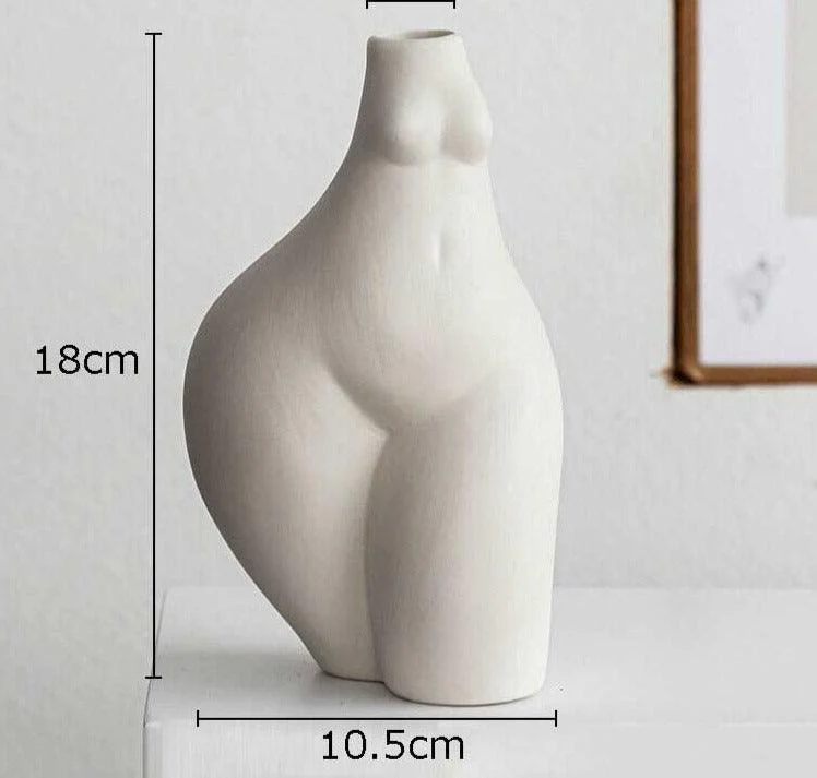 Boho Ceramic Female Body Vase -