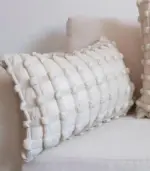 Boho Chic Textured Cushion Cover Square or Rectangle 3D Tufted Design Beige tag1