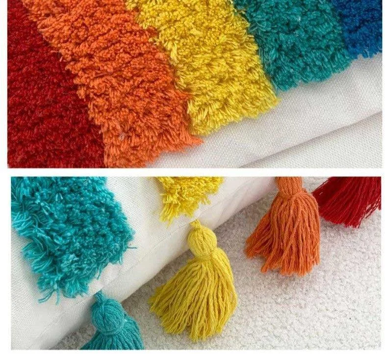 Boho Colorful Rainbow Pillow Cases -