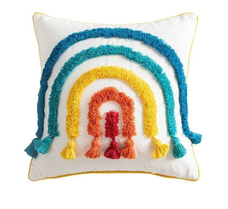 Boho Colorful Rainbow Pillow Cases -