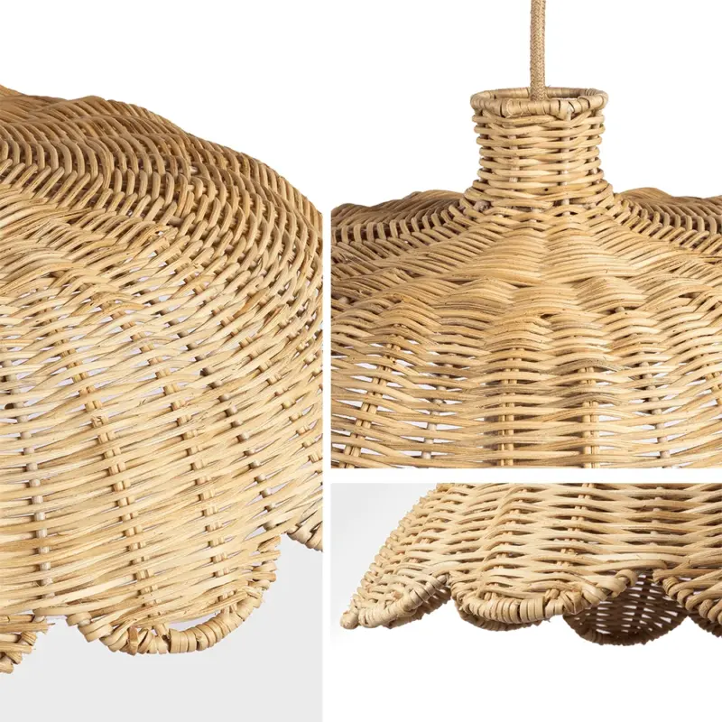 Boho Creative Decor Rattan Woven Pendant Lamp tag1