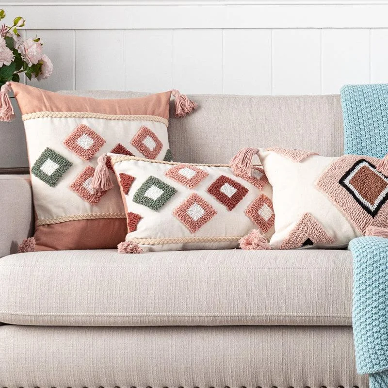 Boho Embroidered Throw Pillowcase -  - #tag1#